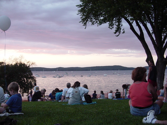 Just chillin in the grass waiting for it to get dark. That's Mallet's Bay on Lake Champlain.