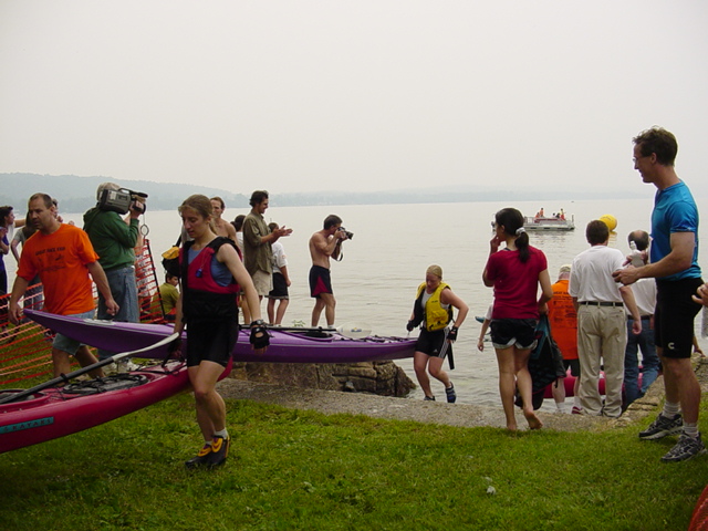 And here she comes ladies and gentlemen - a photo finish! She tied her sister (that's her in front). Can you believe that?